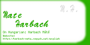 mate harbach business card